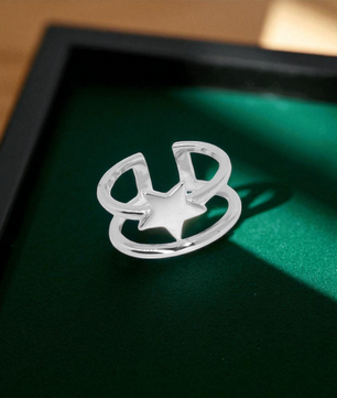 Star Power Open Silver Ring
