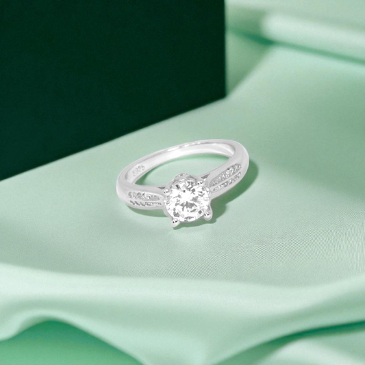 Eternal Elegance Solitaire Silver Ring