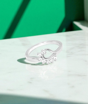 Sparkle Embrace Silver Ring