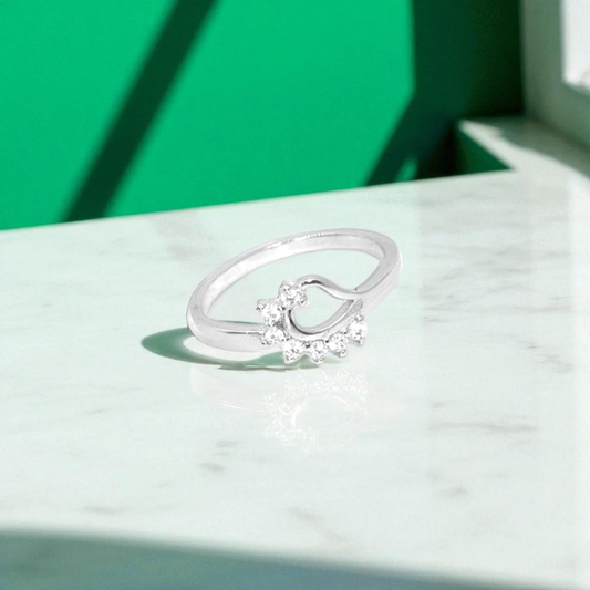 Sparkle Embrace Silver Ring