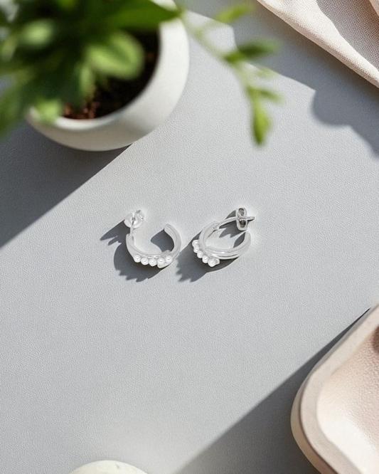 Garden Whisper Pearl Silver Earrings