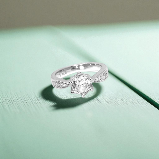Eternal Spark Solitaire Silver Ring