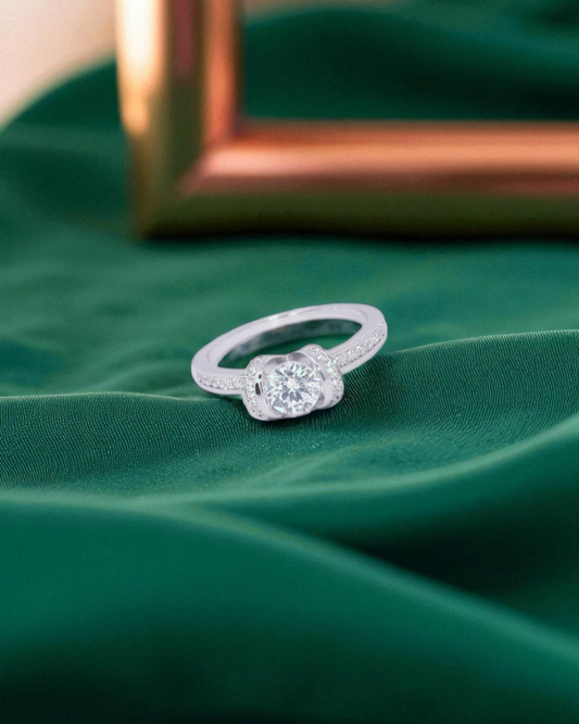 Halo Hush Silver Ring