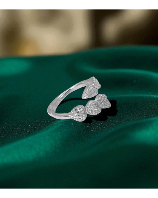 Trillium Bloom Silver Ring