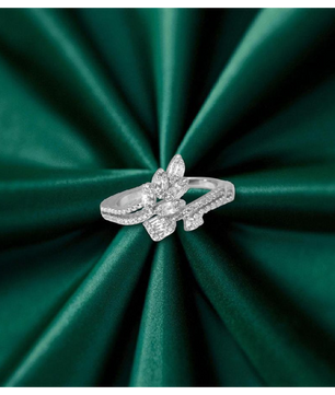Celeste Petal Cluster Silver Ring