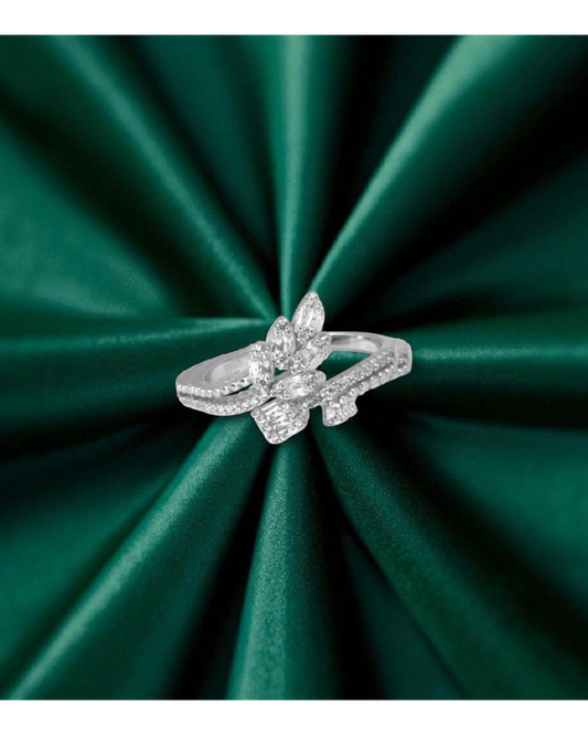 Celeste Petal Cluster Silver Ring