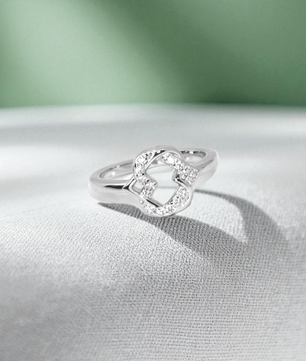 Heart Knot Silver Promise Ring