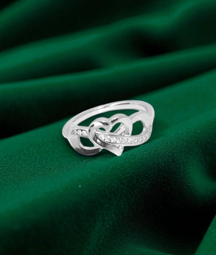 Entwined Hearts Silver Ring