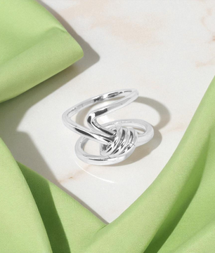 Modern Knot Twist Silver Ring