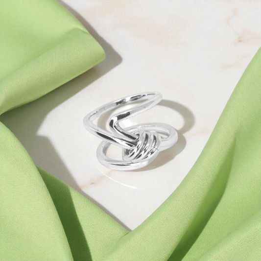 Modern Knot Twist Silver Ring