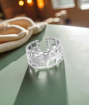 Starry Sky Silver Band Ring