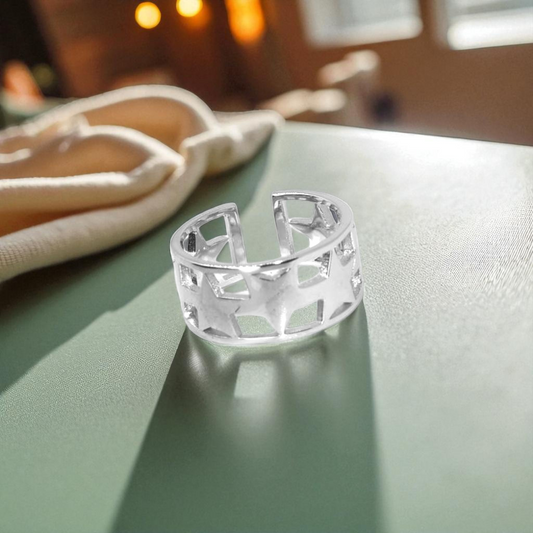 Starry Sky Silver Band Ring