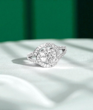 Cosmic Bloom Halo Silver Ring