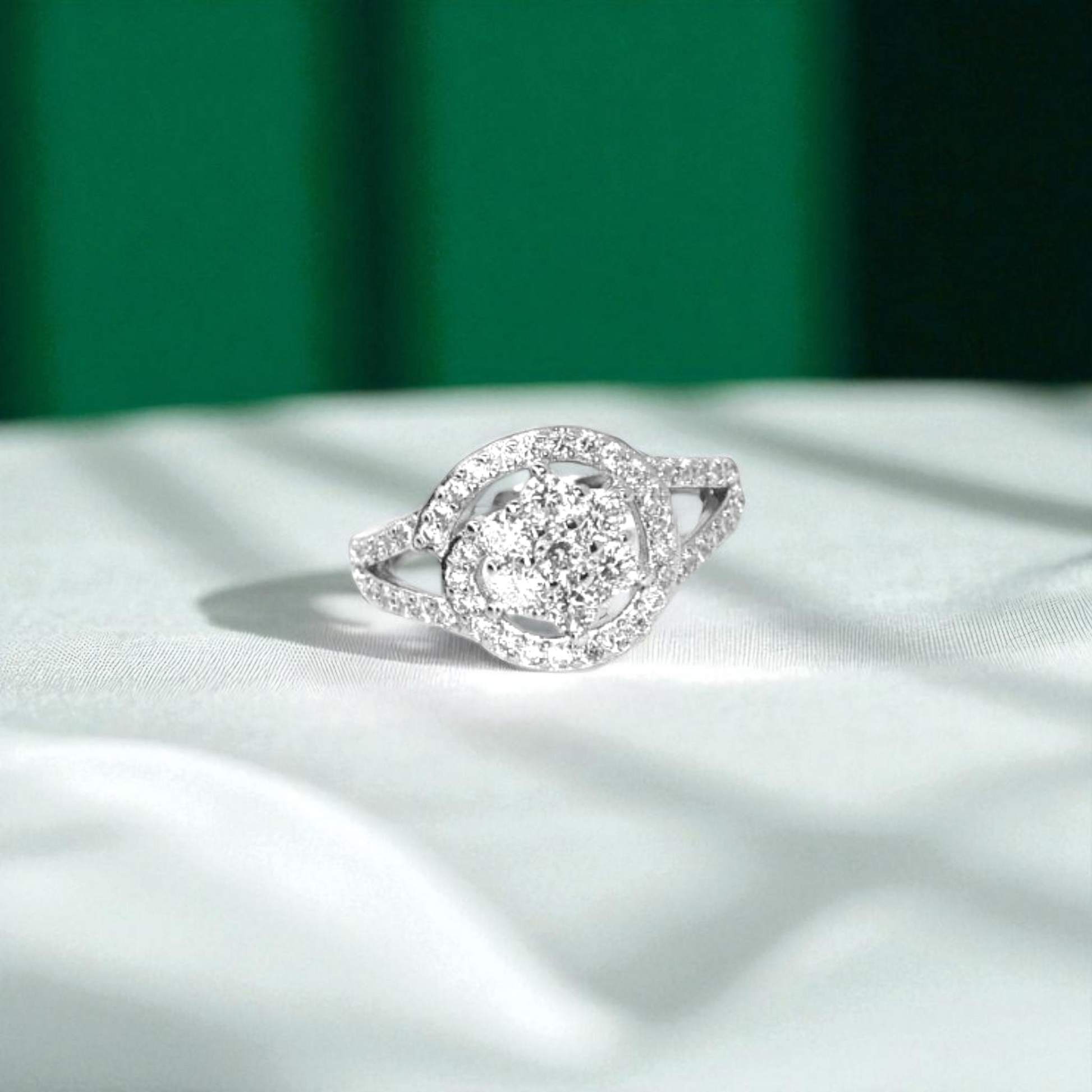 Cosmic Bloom Halo Silver Ring