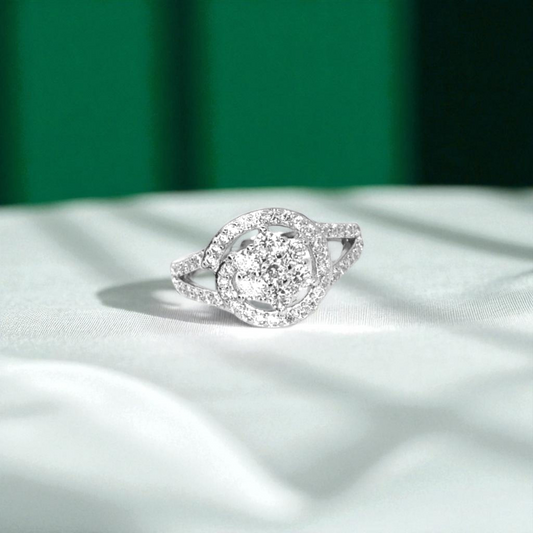Cosmic Bloom Halo Silver Ring